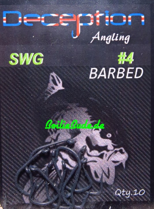 Deception Angling D-SWG Haken Größe 4 mit Widerhaken