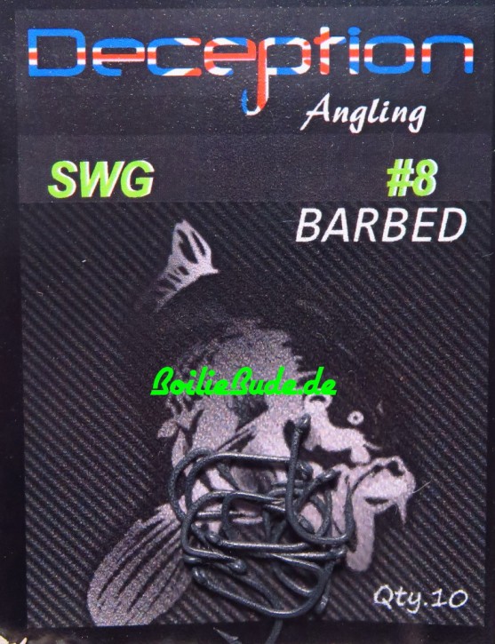 Deception Angling D-SWG Haken Größe 8 mit Widerhaken