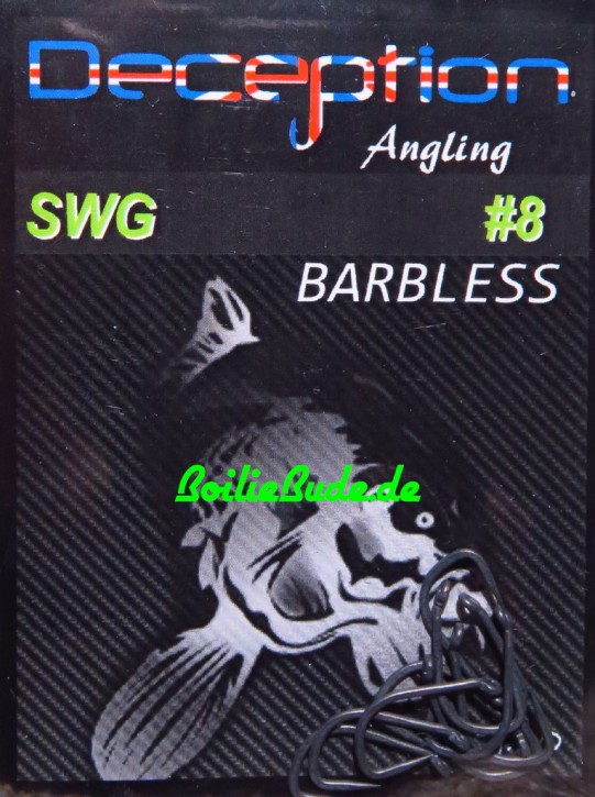 Deception Angling D-SWG Haken Größe 8 Barbless, ohne Widerhaken