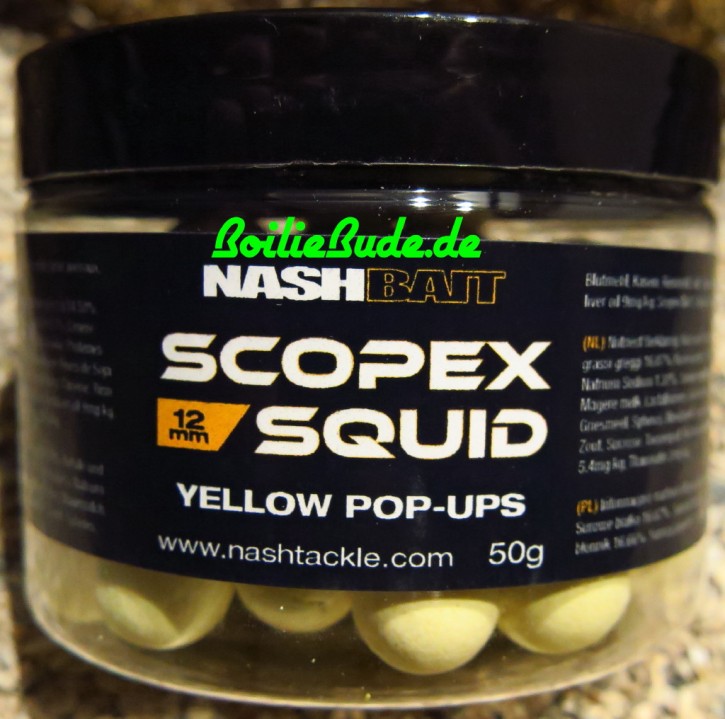 Nashbait Scopex Squid Yellow Pop Up´s 12mm, 75gr.