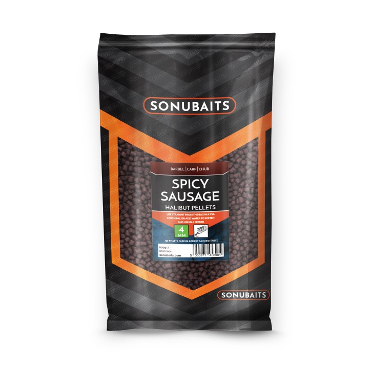 Sonubaits Spicy Sausage Halibut Pellets 4mm 900gr.