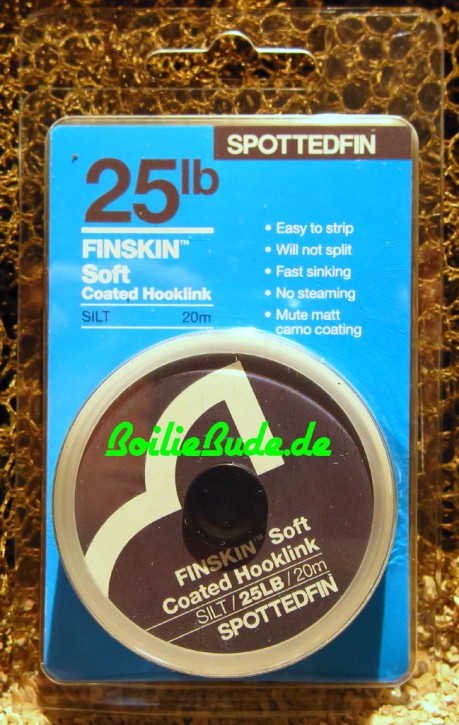 Spotted Fin Finskin Coated Hooklink 25lb Silt Soft, 20m-Spule