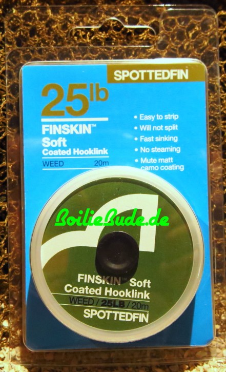 Spotted Fin Finskin Coated Hooklink 25lb Weed Soft, 20m-Spule
