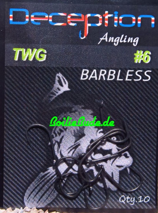 Deception Angling D-TWG Haken Größe 6 Barbless, ohne Widerhaken
