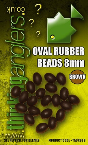 Thinking Anglers Oval Rubber Beads 8mm Brown